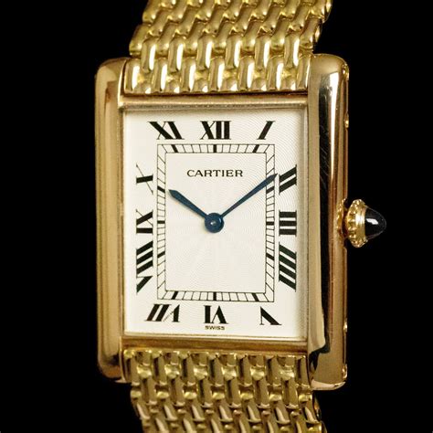 cartier watch tank gold|cartier gold tank watch vintage.